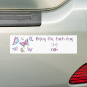 Geniet van het leven, elke dag is een cadeau bumpersticker (Op auto)