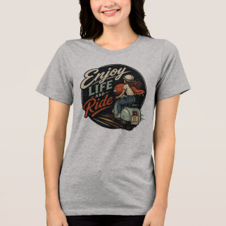 Geniet van het leven en rij op een vintage Vespa Tri-Blend Shirt