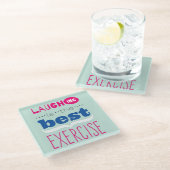 Geniet van het leven glazen onderzetter (Schuin)