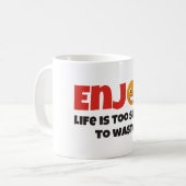 Geniet van het leven koffiemok (Voorkant links)