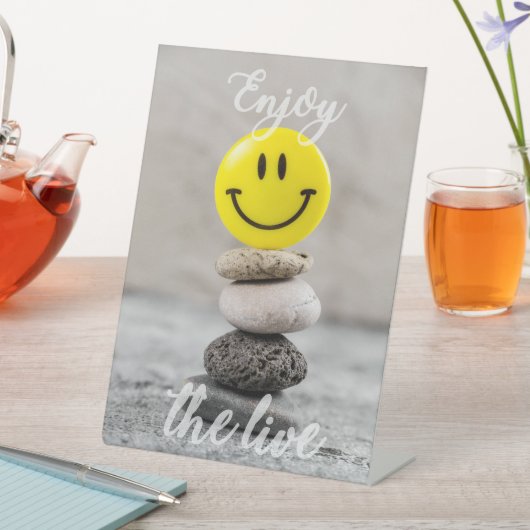 Geniet van het leven! reclamebord met voetstuk (Insitu)