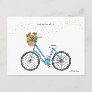 Geniet van het Ride Bicycle Briefkaart Happy Bicyc