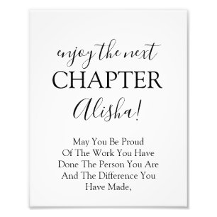 Geniet van het volgende hoofdstuk Pensioen Teken Foto Afdruk