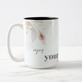 Geniet van je koffie tweekleurige koffiemok