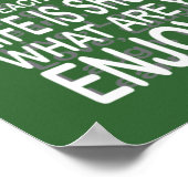 Geniet van je leven poster in groen (Hoek)