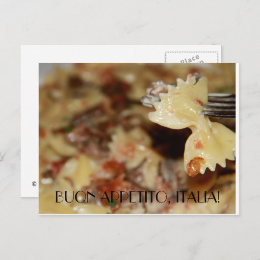 Geniet van je maaltijd in het Italiaans Briefkaart (Voorkant / Achterkant)