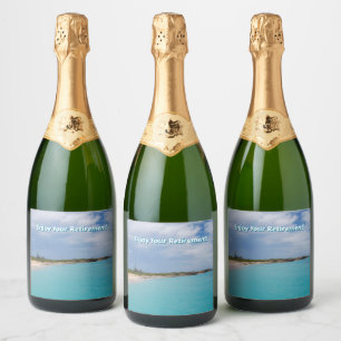 Geniet van je pensioen sparkling wijnetiket