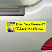Geniet van je weekend? Bumpersticker (Op auto)