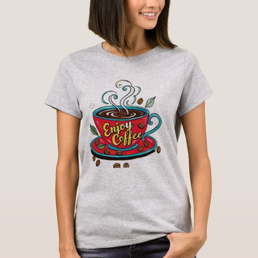 Geniet van koffie t-shirt (Voorkant)