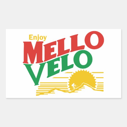 Geniet van Mello Velo Rechthoekige Sticker (Voorkant)