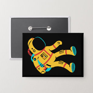 Geniet van mijn ruimte Schattige astronaut rechtho Button