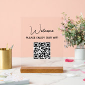 Geniet van onze WiFi | WIFI Welkom QR Code Acryl Bord (Huwelijk)