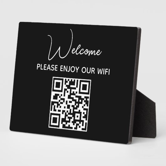 Geniet van onze WiFi | WIFI Welkom QR Code Fotoplaat (Zijkant)