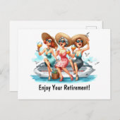 Geniet van pensioen dames briefkaart (Voorkant / Achterkant)