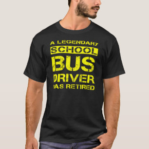Geniet van pensionering schoolbus-chauffeur in rus t-shirt