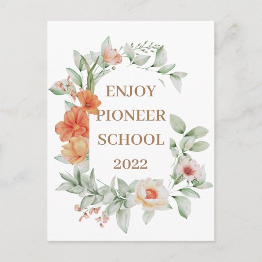 Geniet van Pioneer School 2022 Briefkaart (Voorkant)