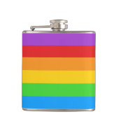 Geniet van Pride: Rainbow Flag Heupfles (Voorkant)