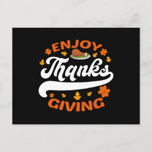 geniet van thanksgiving eten kalkoen dankbaar briefkaart