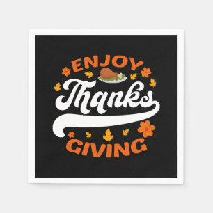 Geniet van Thanksgiving eten Turkije dankbaar Servet