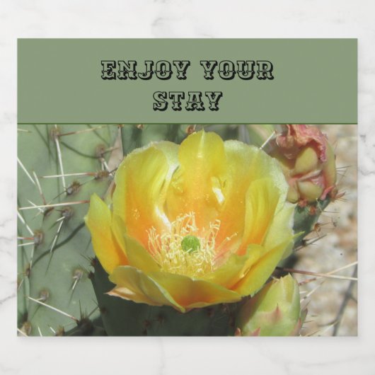 Geniet van uw verblijf Cactus Flower Southwest Hom Bier Etiket (Enkel label)