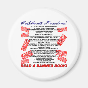 Geniet van vrijheid! Lees een BANNED Book! (stamp Magneet