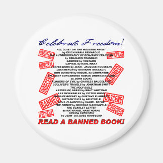 Geniet van vrijheid! Lees een BANNED Book! (stamp) Magneet