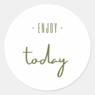 geniet vandaag. Stickers en labels