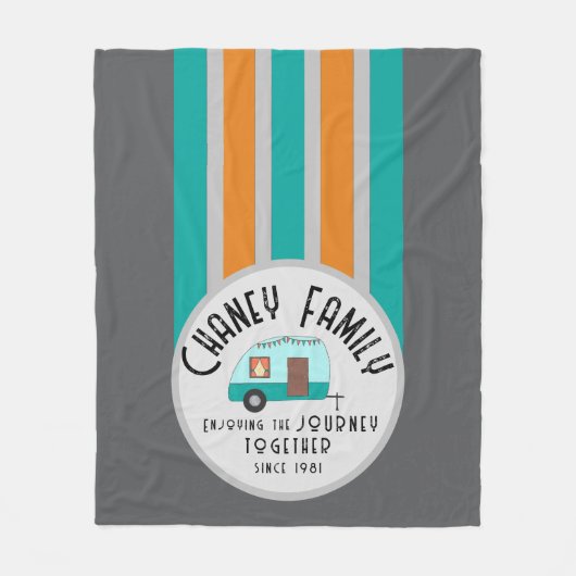 Genieten van het leven samen Retro Camper Fleece Deken (Voorkant)