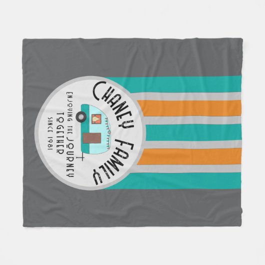 Genieten van het leven samen Retro Camper Fleece Deken (Voorkant (Horizontaal))