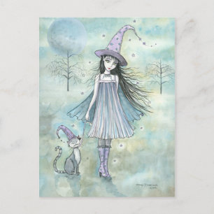 Genieten van het Night Witch Cat Briefkaart