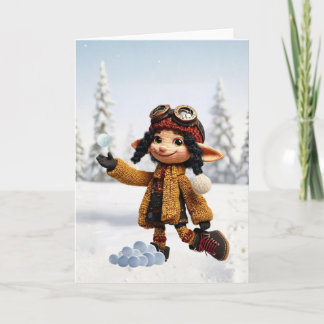 Genietend van een sneeuwdagen kaart
