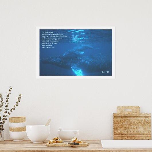 Genisis 1:21 POSTER DE BALEINE IMPRIMER (Cuisine)