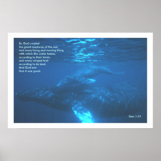 Genisis 1:21 POSTER DE BALEINE IMPRIMER