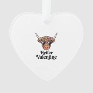 Génisse Valentine Highland Cow Design Vintage_1