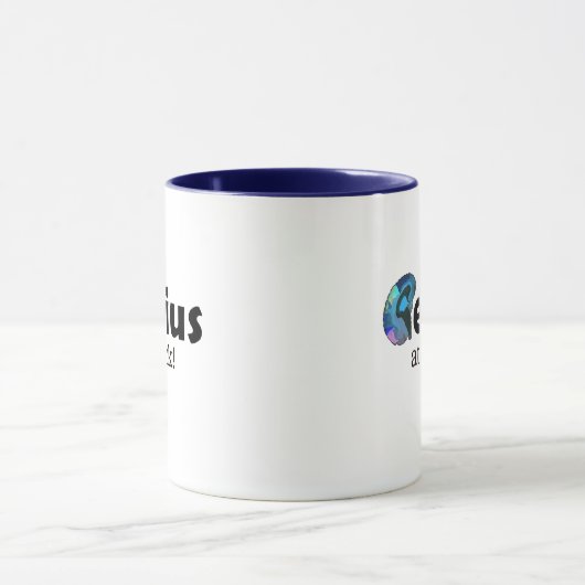 Genius at work, Customizable Text Office Mug (Centre)