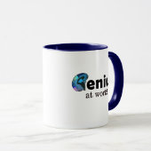 Genius at work, Customizable Text Office Mug (Devant droit)
