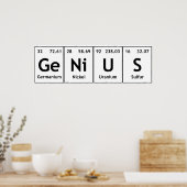 GeNiUS Chemistry Periodic Table WordElements Poster (Keuken)