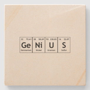GeNiUS Chemistry Periodic Table WordElements Stenen Onderzetter