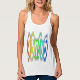 Genius Funny Typografie Bright Rainbow-kleuren Tanktop