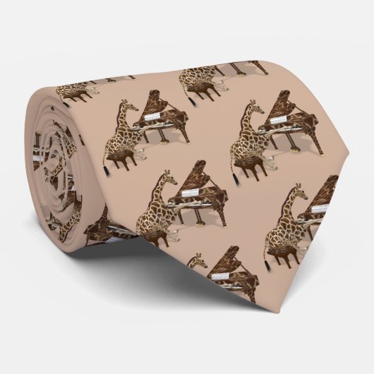 Genius Giraffe die Piano speelt Stropdas (Opgerold)