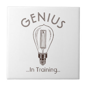 Genius in training Antiek lichtlamp Tegeltje