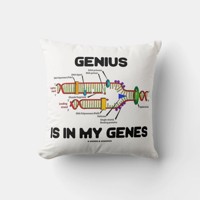 Genius is in mijn genen DNA Replication Humor Kussen (Voorkant)