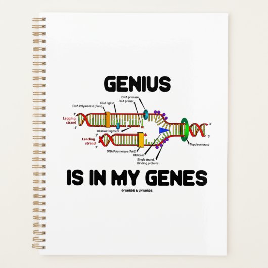 Genius is in mijn genen DNA Replication Humor Planner (Voorkant)
