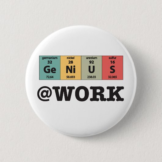 Genius op het werk Periodic Table Button (Voorkant)