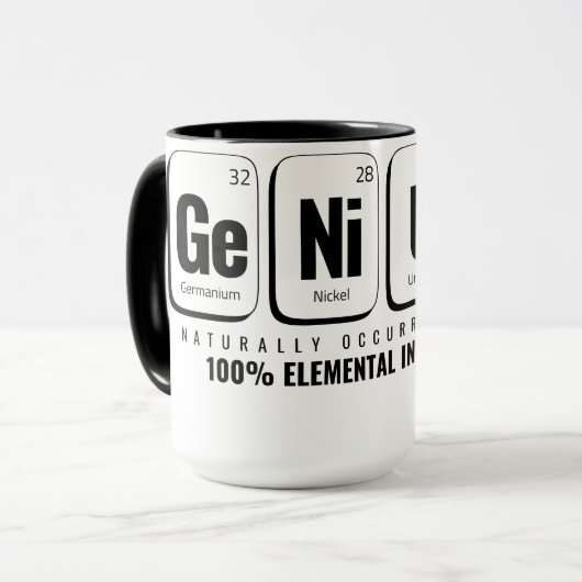 GENiUS Periodiek Systeem - Funny Science Design Mok (Voorkant links)
