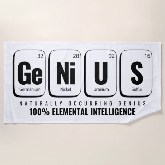GENiUS Periodiek Systeem - Funny Science Design Strandlaken (Voorkant)