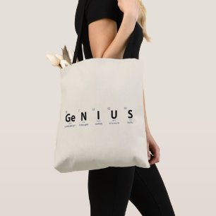 'Genius' Periodiek Systeem - Zachte Ivoren Minimal Draagtas
