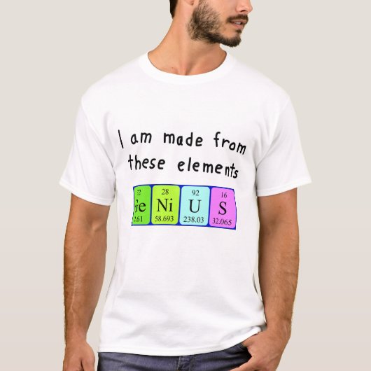 Genius periodiek table name shirt (Voorkant)