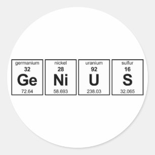 GeNiUS Periodieke Tabel Ronde Sticker