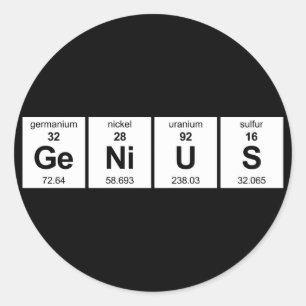 GeNiUS Periodieke Tabel Ronde Sticker